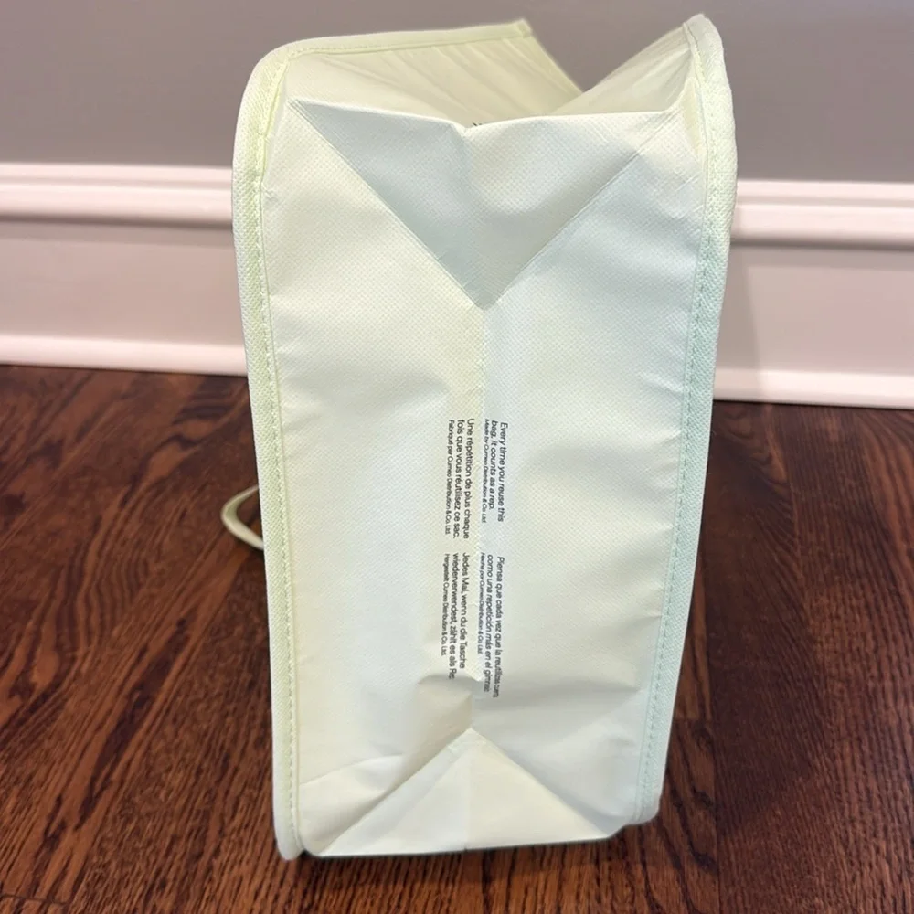 Lululemon Light Green Yellow Black Large Reusable Shopping Tote Bag - Picture 5 of 10